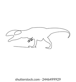 Dinosaur Continuous one line drawing illustration art vector design