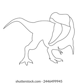 Dinosaurier Kontinuierlich eine Linie Zeichnung Illustration Kunst Vektorgrafik Design