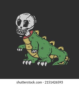 dinosaur costume skull vector design.unique t-shirt design