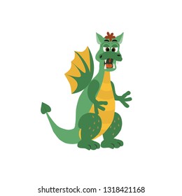 Dinosaur.  Cute baby dino for kids. Vector cartoon style illustration for presents, invitation, T-shirt, nursery decor, interior design.