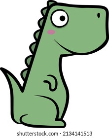 dinosaur cute character icon. Hand drawn vector illustration