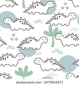 dinosaur cute seamless pattern design for background, wallpaper, textile design, fabric, blanket, blanket for kids, card , wrapping paper , notebook ,diary cover, and etc.