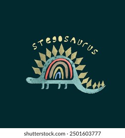 dinosaur, cute watercolor baby illustration with text