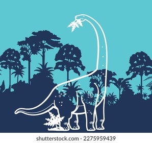 dinosaur in dark jungle, dinosaur in jungle