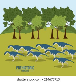 Dinosaur design over landscape background,vector illustration