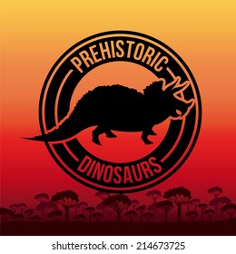 Dinosaur design over sunshine background,vector illustration