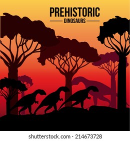 Dinosaur design over sunshine background,vector illustration
