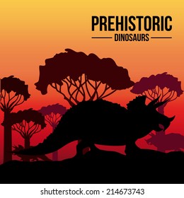 Dinosaur design over sunshine background,vector illustration