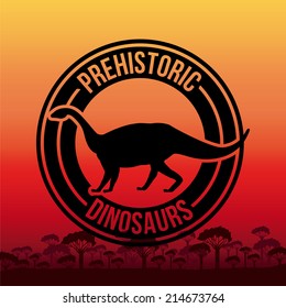 Dinosaur design over sunshine background,vector illustration