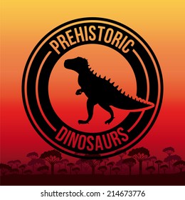 Dinosaur design over sunshine background,vector illustration