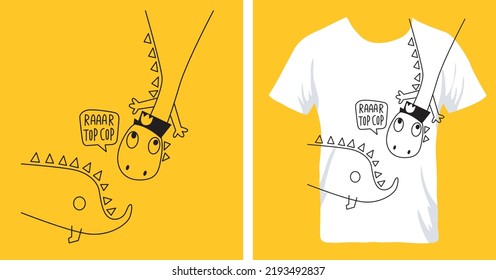 dinosaur design print kids t-shirt