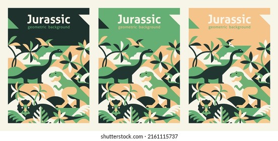 Dinosaur design template for book cover in A4. Can be adapted to brochure, magazine, poster, presentation, flyer, banner. Dinosaur background.