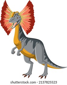 A dinosaur Dilophosaurus on white background illustration