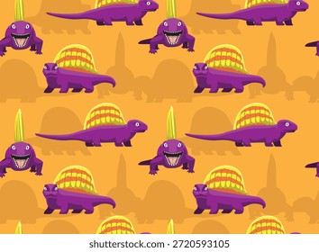 Dinosaurio Dimetrodon Fondo de pantalla de fondo de patrón sin fisuras