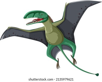 A dinosaur dimorphodon on white background illustration