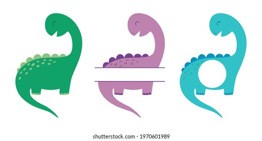 Dinosaur. Dino Monogram. Vector illustration.  Isolated on white background. Good for posters, t shirts, postcards.