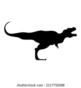 Dinosaur and dino monster icon. Black vector silhouette predator icon collection. Dinosaurs from the Jurassic period.