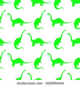 dinosaur diplodocus, seamless pattern, vector illustration