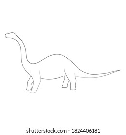 dinosaur diplodocus, silhouette, vector illustration