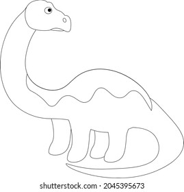 Dinosaur diplodocus vector coloring book.