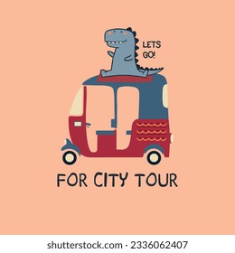 DINOSAUR DOING CITY TOUR WITH BAJAJ