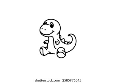 Dinosaur doll line icon. linear style sign for mobile concept and web design. T Rex toy dinosaur outline vector icon. Symbol, logo illustration. Vector graphics