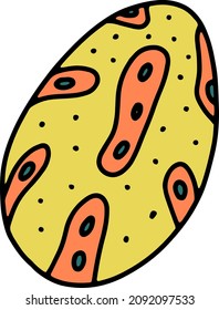 Dinosaur doodle colorful egg vector isolated illustration. Nursery decoration. Prints for kids