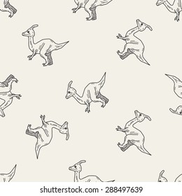 dinosaur doodle seamless pattern background