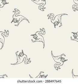 dinosaur doodle seamless pattern background