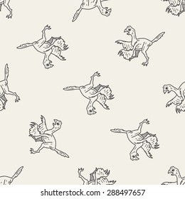 dinosaur doodle seamless pattern background