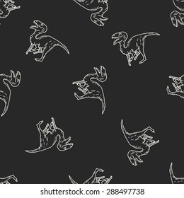 dinosaur doodle seamless pattern background