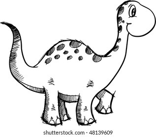 Dinosaur Doodle Sketch Vector Illustration