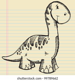Dinosaur Doodle Sketch Vector Illustration