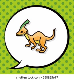 dinosaur doodle, speech bubble