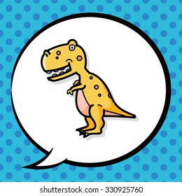 dinosaur doodle, speech bubble