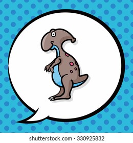 dinosaur doodle, speech bubble