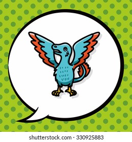 dinosaur doodle, speech bubble