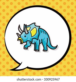dinosaur doodle, speech bubble