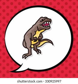 dinosaur doodle, speech bubble