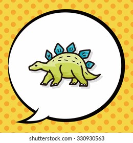 dinosaur doodle, speech bubble