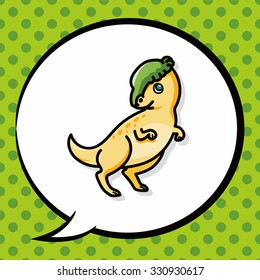 dinosaur doodle, speech bubble