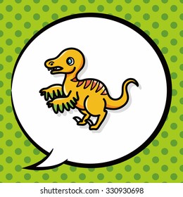 dinosaur doodle, speech bubble