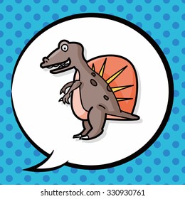 dinosaur doodle, speech bubble