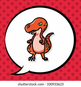 dinosaur doodle, speech bubble