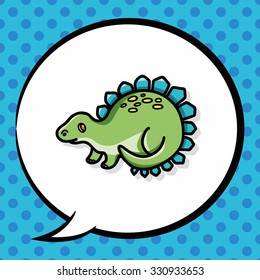 dinosaur doodle, speech bubble