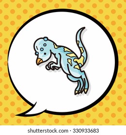 dinosaur doodle, speech bubble