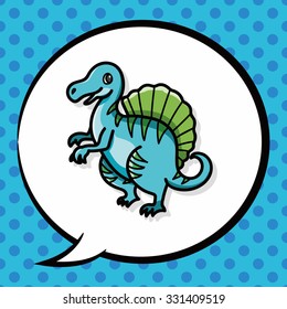 dinosaur doodle, speech bubble