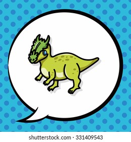 dinosaur doodle, speech bubble