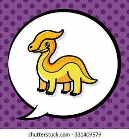 dinosaur doodle, speech bubble