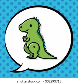 dinosaur doodle, speech bubble